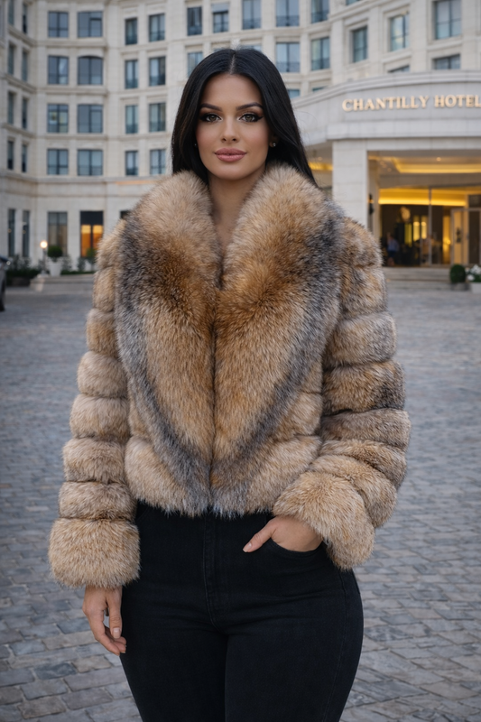 Luxury Frost Otoban Fur Jacket for Women – Genuine Natural Fur Coat – Premium Winter Outerwear