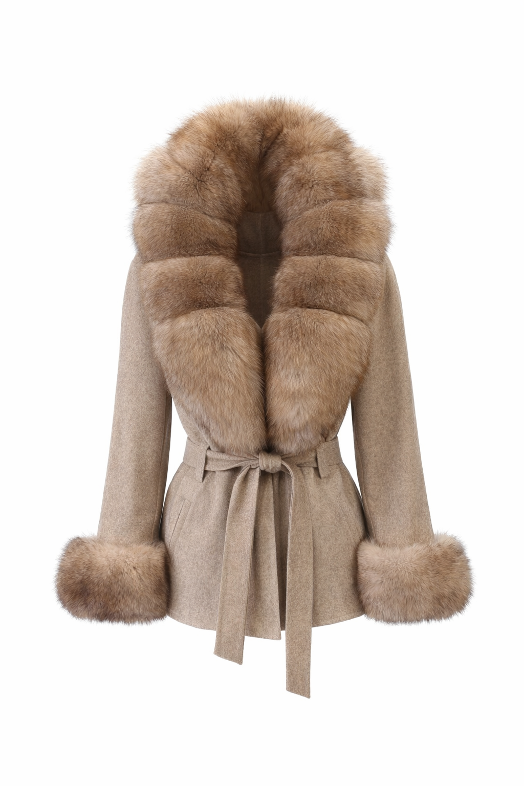 Real Alpaca & Fox Fur Jacket – Luxury Handmade Winter Coat